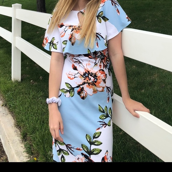 Blue Floral Dress - Picture 2 of 6